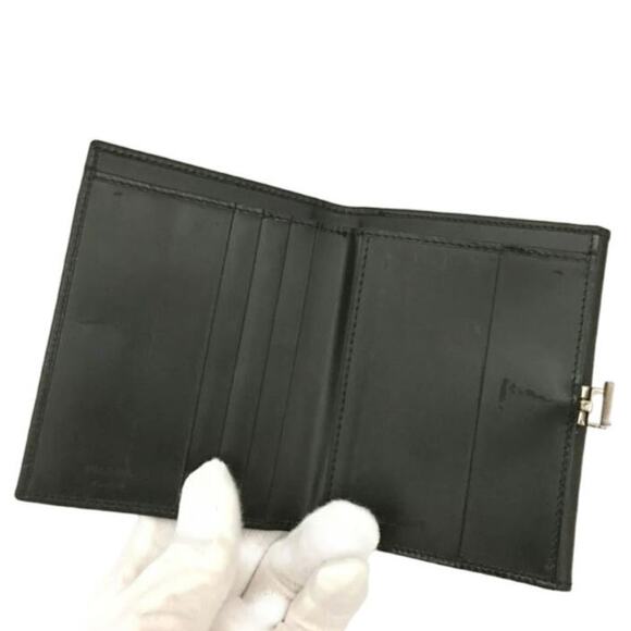 PRADA Logo Leather unisex Bifold black Wallet in prada box - Picture 6 of 10
